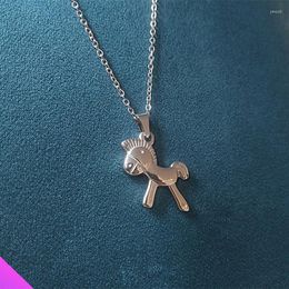 Pendant Necklaces Wholesale 10 Cute 3D Horse Stainless Steel Die Casting Zebra Classic Female Male Child Necklace Gift 2023