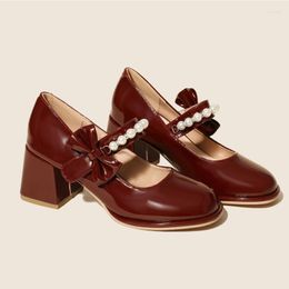 Delicate dress Shoes Vintage Mary Jane Heels Simple Sandals Women's Bow Lolita designer fashion high heels shallow elegant advanced