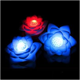 Party Decoration Romantic Seven Color Changing Led Lotus Flower Night Light Festival Bar Diy Za4545 Drop Delivery Home Garde Dhnet