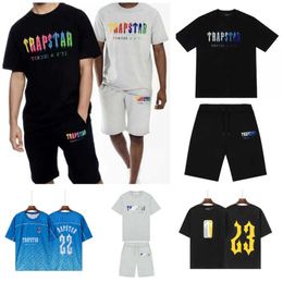 Men's T Shirts 2023 Brand TRAPSTAR Printed Sportswear Men 20 Colours Warm Two Pieces Set Loose Hoodie Sweatshirt Pants Jogging Tracksuit Classic design 60ess