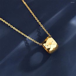 Chains Transfer Bead Necklace Female European And American Geometric Cut Three-dimensional Sense Pendant Stainless Steel