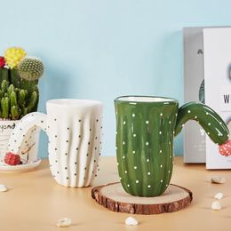 Mugs Cactus Cup Creative Home Girl Student Couple Ceramic Coffee Milk With Lid Boutique Kitchen Supplies Simple Style