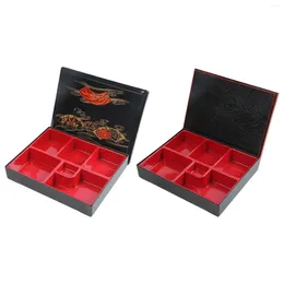 Dinnerware Japanese Bento Box With Lid Sushi Tray For Restaurant Picnic Office