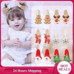 Hair Accessories Christmas Deer Card Glittering Sequins Durable Children's Side Clip