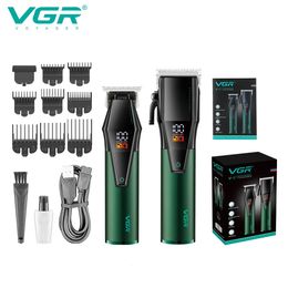 Hair Trimmer VGR Professional Clipper Electric Haircut Cordless Cutting Machine Digital Display for Men V677 231115