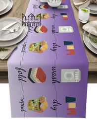 Table Runner Clothes Purple White Gradient Background Table Runner Decoration Home Decor Dinner Table Decoration Table Decor 231115