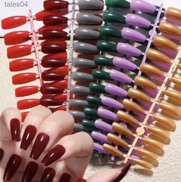 False Nails Solid Colour Mirror Super Long Coffin False Nail Ballet Press on Nails Tips for Nails Art Artificial Fingernails Fake YQ231115