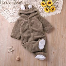 Rompers Humor Bear Autumn Cartoon Style Zime długi rękaw Baby Boys Girl