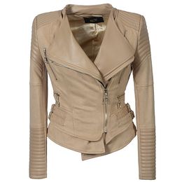 Designer zipper suede jacket ladies woman winter coats black faux PU leather jacket women motorcycle biker jackets streetwear 211108
