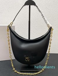 Handbag Curved Design Chain Strap Fashion Embossed Letter Totes Hobos Armpit Purse High Quality