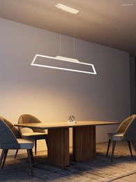 Chandeliers Minimalist Design Modern Dining Room Chandelier Black / White Lines Creative Nordic Table Lamp For Bar Counter