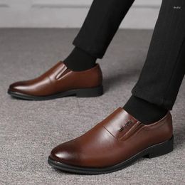 Dress Shoes Autumn Men's Shallow Breathable Soft Sole Casual Leather Fashion Business Outwear Travel Walking