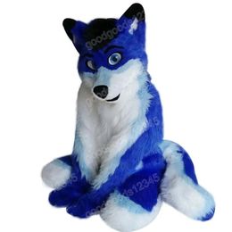 Simulation Blue Husky Fox Mascot Costumes Christmas Halloween Fancy Party Dress Cartoon Character Carnival Xmas Advertising Birthday Party Costume Outfit