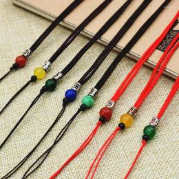 Pendant Necklaces 10pcs Hand-woven Jewelry Honey-woven Red Ceiling Beads Agate Loose Sweater Chain Accessory Necklace