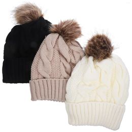 Skiing Jackets 3 Pcs Thermal Hat Winter Warm Knit Hats Women Comfort Hedging Cap Head Protector