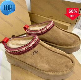 Tasman Slippers Chestnut Fur Slides Sheepskin Shearling Tazz New Mules Women Men Ultra Mini Platform Boot Slip-on Shoes Suede Upper Comfort Fall Winter UGGss 22H