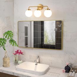 Wall Lamps FSS Gold Bathroom Vanity Light Fixtures Over Mirror Modern Brass 3 Lights Sconce With Milky Glass Ball Shade