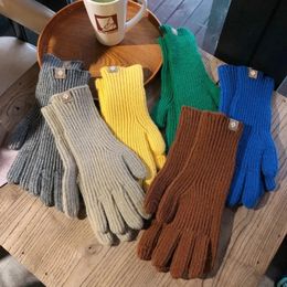 Five Fingers Gloves Women Winter Warm Knitted Full Finger Gloves Woolen Touch Screen Mittens Thick Warm Soft Cycling Driving High Quality Gloves 231115