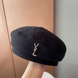 Bailey hat logo Y retro temperament artist lady hat versatile Woollen bud cap