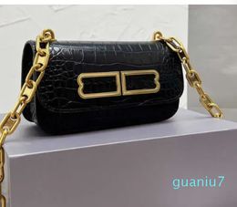 s Women Alligator Candy Bag Shouder Flap Clutch Purse Leather Fashion Double Letter Magnetic