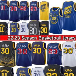 Men Basketball Jersey Stephen Curry #30 Thompson #11 Wiggins #22 Poole #3 Iguodala #9 Green #23 Kuminga #00 City 22-23 New Season Jerseys Top Ed