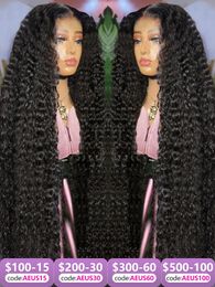 Synthetic s Glueless Human Hair Ready To Wear Curly 7x5 Lace Clre Pre Cut Deep Wave 13x4 Front Bleached Knots For Women 231115