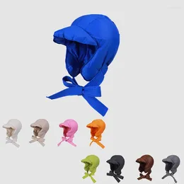 Berets High-grade Down Ski Cap Women's Winter Ear Cold-proof Warm Lei Feng Hat Vacation Travel Bomber