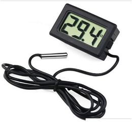 Temperature Instruments Wholesale Brand New Mini Small Digital Lcd Electronic Thermometer Combo Sensor Wired Aquarium Fish Tank With R Dhghl