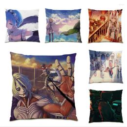 Pillow Covers Decorative Soft Anime Pattern Velvet Fabric Cover Luxury Comfortable Polyester Linen Nordic E0935