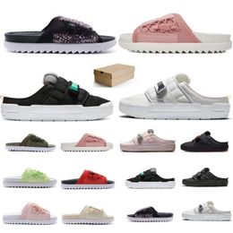 With box Summer Men Women Asuna Offline Slippers Slide Sports Sandals Adjustable Platform Slides Black Red Black Beige Grey Powder Army Green Blue White Trainers