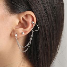 Stud Earrings Vintage Bohemia Heart Set Long Tassels Ear Clip Hollow Silver Colour Gold Drop Jewellery Gifts For Women