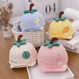 Cute Cartoon Fruit Kids Caps Embroidery Strawberry Boys Girls Cap Spring Summer Cotton Infant Baseball Cap 6-18M