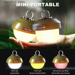 Camping Lantern Hanging Tent Lamp USB Rechargeable Waterproof Portable Emergency Lights Outdoor Camping Light Garden Street Path Lawn Lantern Q231116