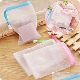 Bath Brushes Sponges Scrubbers Fast 9.5X15Cm Soap Blister Mesh Net Foaming Easy Bubble Bag Shower Colour Random Lx170 Drop Deliver Dhook