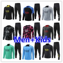 22 23 24 tuta psgS men football tracksuits training suit jersey jacket kit 2022 2023 PSGs mbappe mens and kids soccer tracksuit jogging kits survetement foot chandal