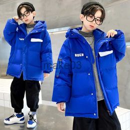 Down Coat 2023 Winter Boys Down Coat Children Clothing Thicken Keep Warm Hooded Jacket Teenage Cotton Parka Outerwear Windbreak Clothes J231115