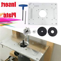 Freeshipping Aluminium alloy Router Table Insert Plate For Popular Router Trimmers Models Engrving Machine DIY Woodworking Benches Xielf