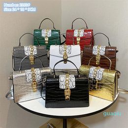 ladies shoulder bags 8 colors classic embossed retro crocodile handbag street fashion chain decorative handbags wear-resistant leather bag