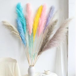 Decorative Flowers About 50cm Big Pampas Grass Christmas Decor 2023 Immortal Dried Flower Real Plant Artificial Flores For Decoration Rice