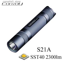 Camping Lantern Convoy S21A Flashlight EDC Torch Flash Light SST40 2300lm Linterna LED S2 Plus 21700 Version Lantern Camping Lamp Work Latarka Q231116