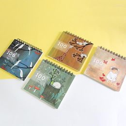 1pcs Creative Stationery Oil Painting Wind Lonely Girl 100 Day Planner Portable Clear Calendar Notepad