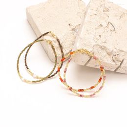 Link Bracelets Thin Natural Stone Bracelet Fashion Jewellery Gold Coloured Miyuki Seed Beaded For Women Handmade Jewellery