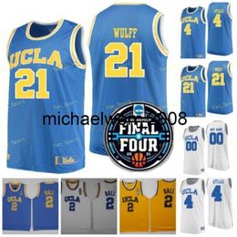 Mich28 NCAA Basketball Final Four UCLA BRUINS College 3 Johnny Juzang Jersey 5 Chris Smith 4 Jaime Jaquez Jules Bernard Tyger Campbell Cody Riley