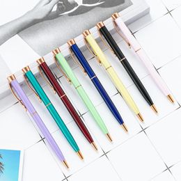 Candy Multi-color Metal Ballpoint Pen Office Writing Tool Rotary Business Custom Logo Advertising 1pc