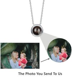 Pendant Necklaces Po Custom Projection Necklace Pendant Personalised Necklace Lover Memory Couple Pendant Jewellery Valentine's Day Birthday Gift 231115