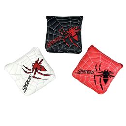 Other Golf Products Spider Pattern Golf Putter Cover PU Leather Large Mallet Golf Head Cover Magnetic Closure Golf Head cover 231114