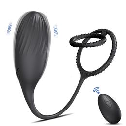 Anal Toys Cock Ring with Prostate Stimulator Vibrating Butt Plug Dildo Vibrator for Men Gay Wireless Remote Sex Couples 231114