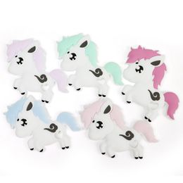 Baby Silicone Unicorn Teether Toy Pretty Little Teethers BPA Free Newborn Toddler Infant Teething Soothers Stick M4289