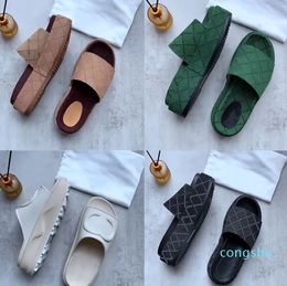 slippers designer Women tote shoes Sliddes Designer Slippers in canvas Leather Flat espadrille Fashion Summer Beach High Heels