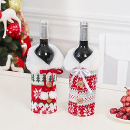 Christmas Decorations Wine Bottle Cover Merry For Home 2023 Ornament Xmas Navidad Natal Gifts Year 2024 231115